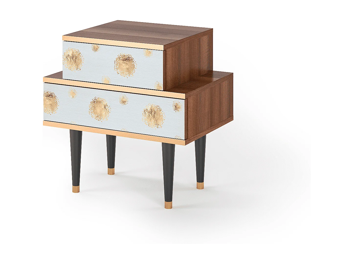 Stolik nocny - 58х58х41 cm - NS1 - Sky Latte, Orzech