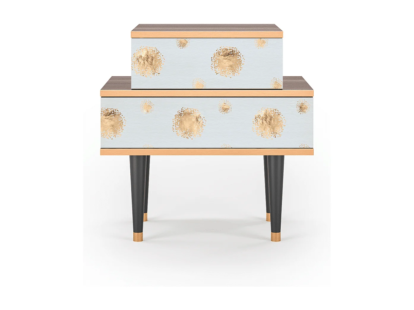 Stolik nocny - 58х58х41 cm - NS1 - Sky Latte, Orzech