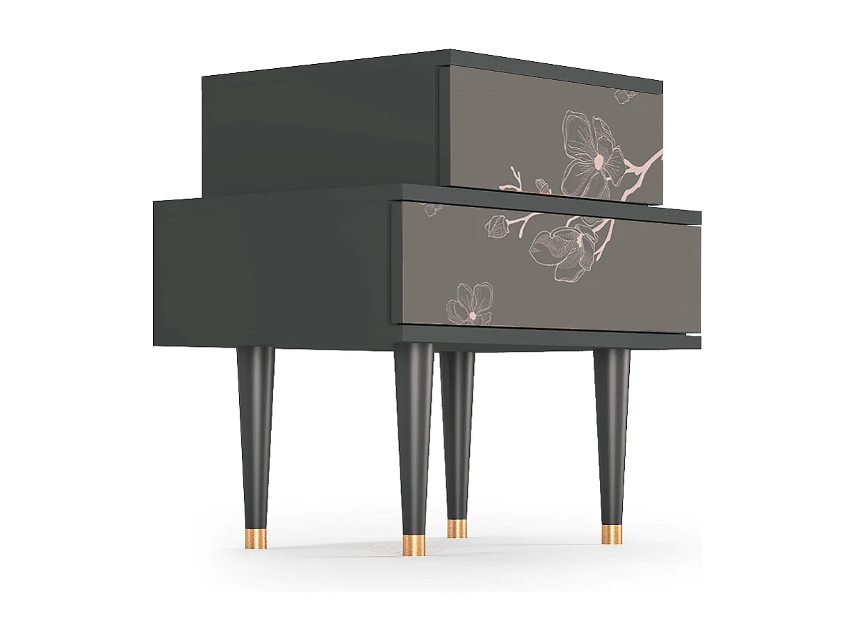 Table de nuit - 58х58х41 cm - NS1 - Cherry Blossom, Anthracite