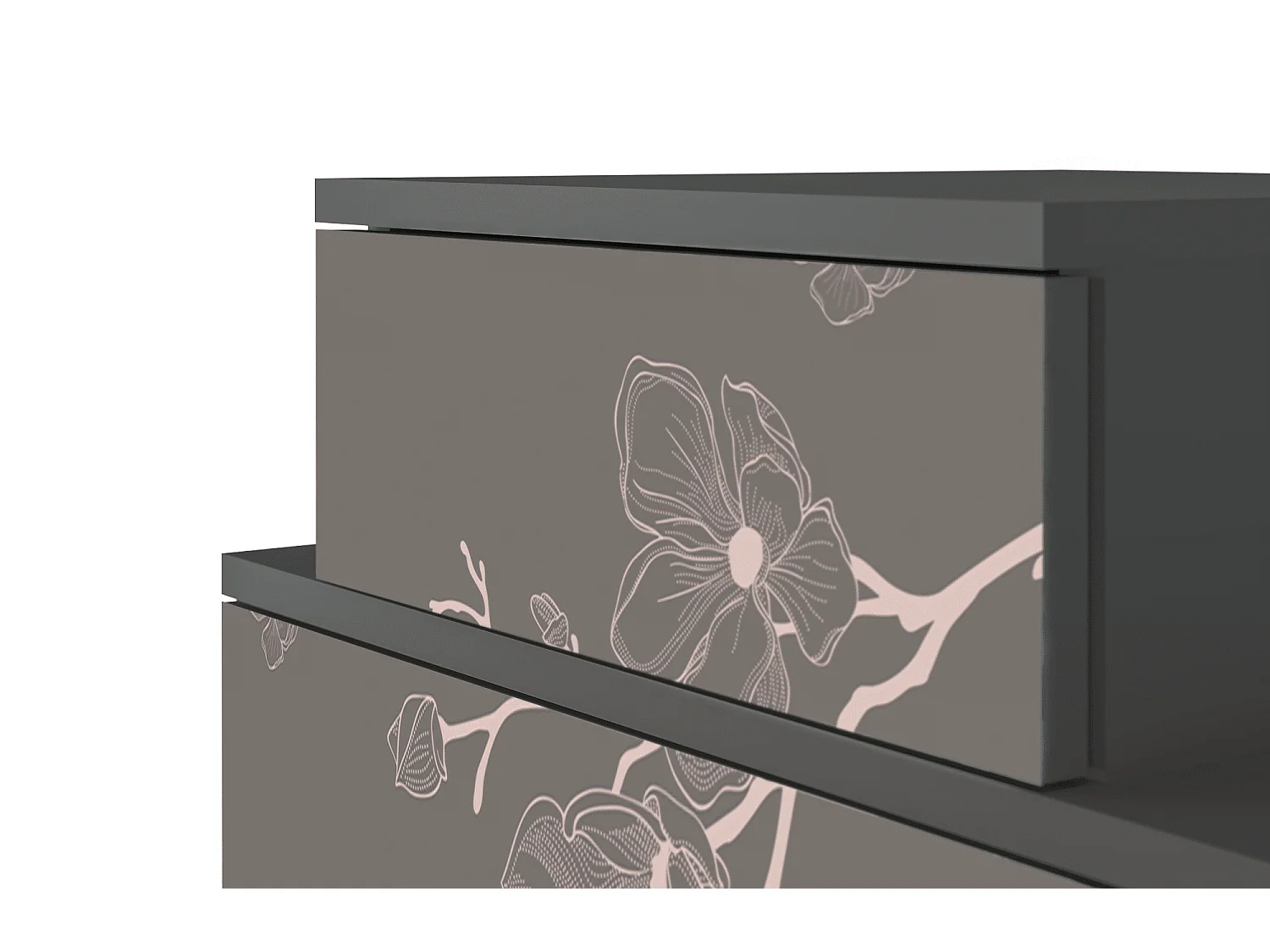 Table de nuit - 58х58х41 cm - NS1 - Cherry Blossom, Anthracite