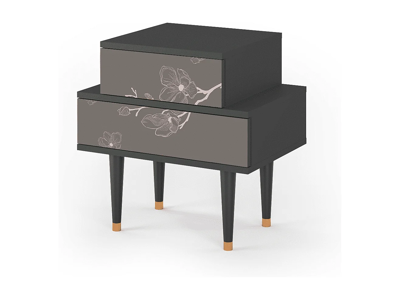 Table de nuit - 58х58х41 cm - NS1 - Cherry Blossom, Anthracite