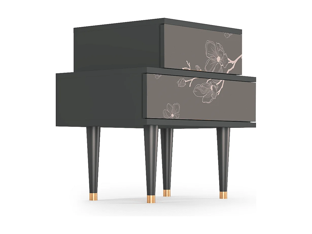 Table de nuit - 58х58х41 cm - NS1 - Cherry Blossom, Anthracite