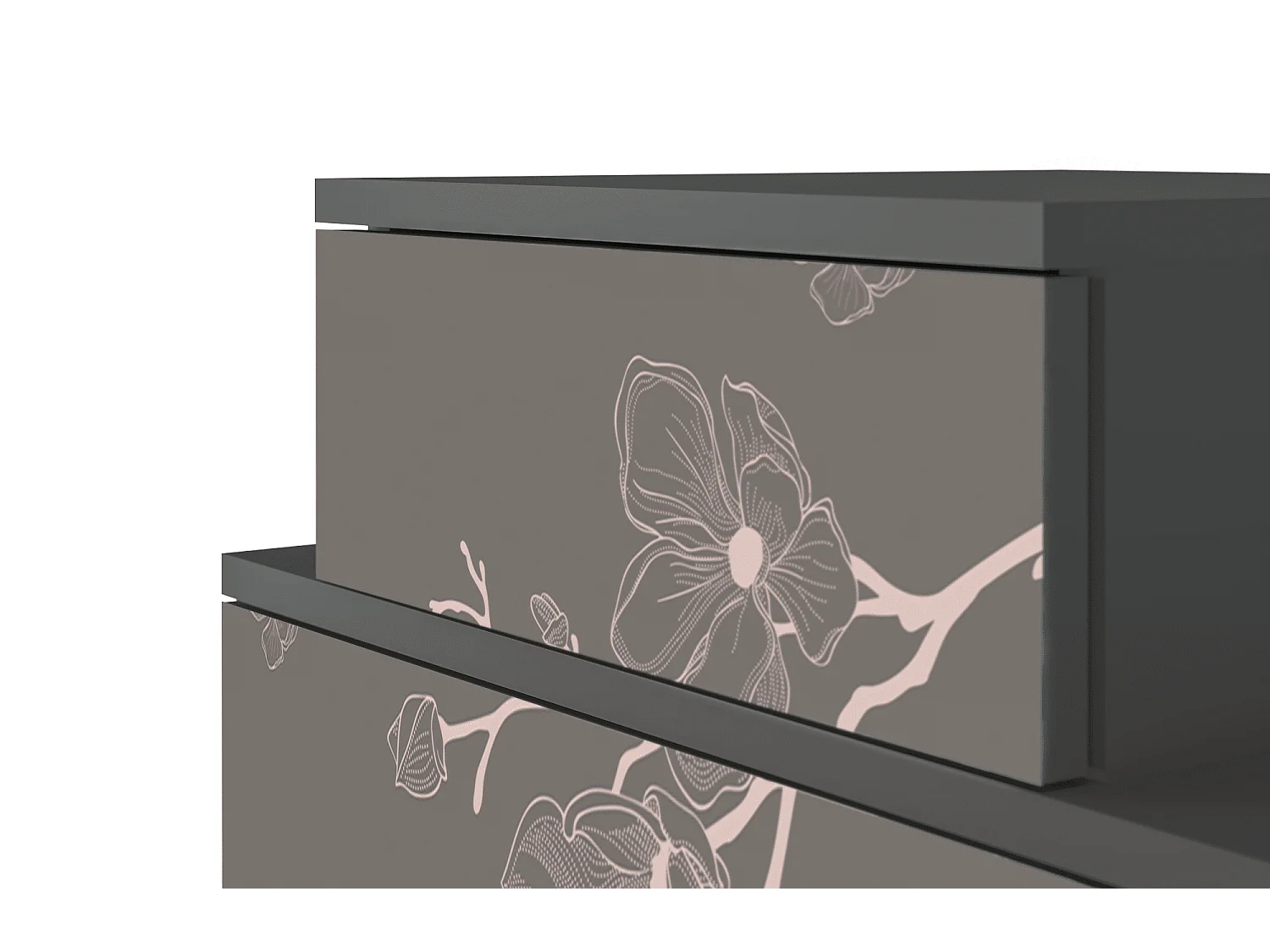 Table de nuit - 58х58х41 cm - NS1 - Cherry Blossom, Anthracite