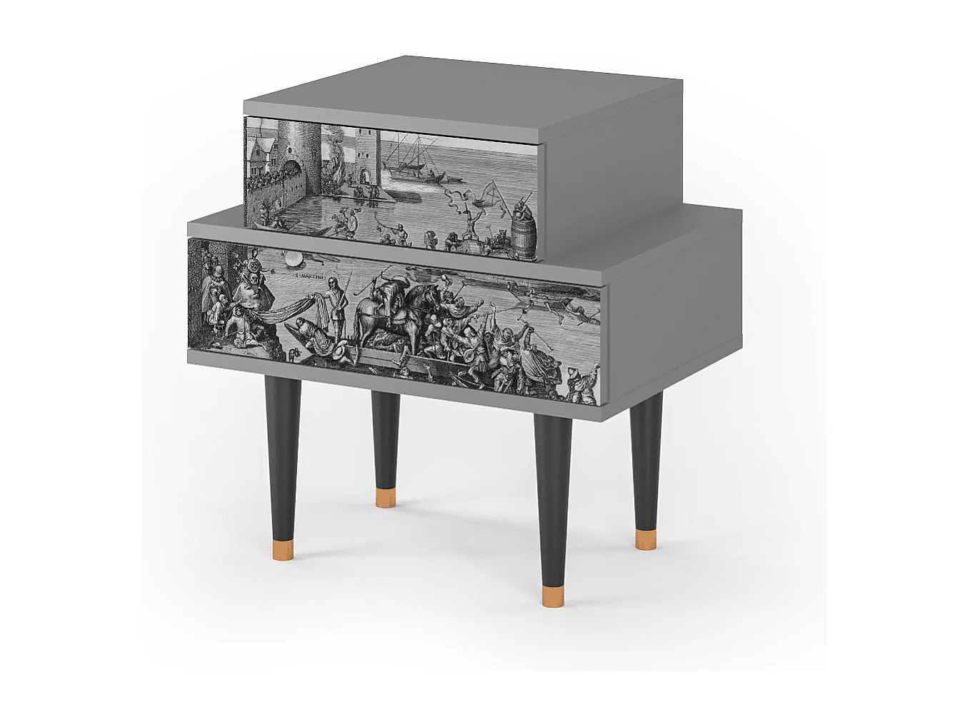 Stolik nocny - 58х58х41 cm - NS1 - Saint Martin, Szary