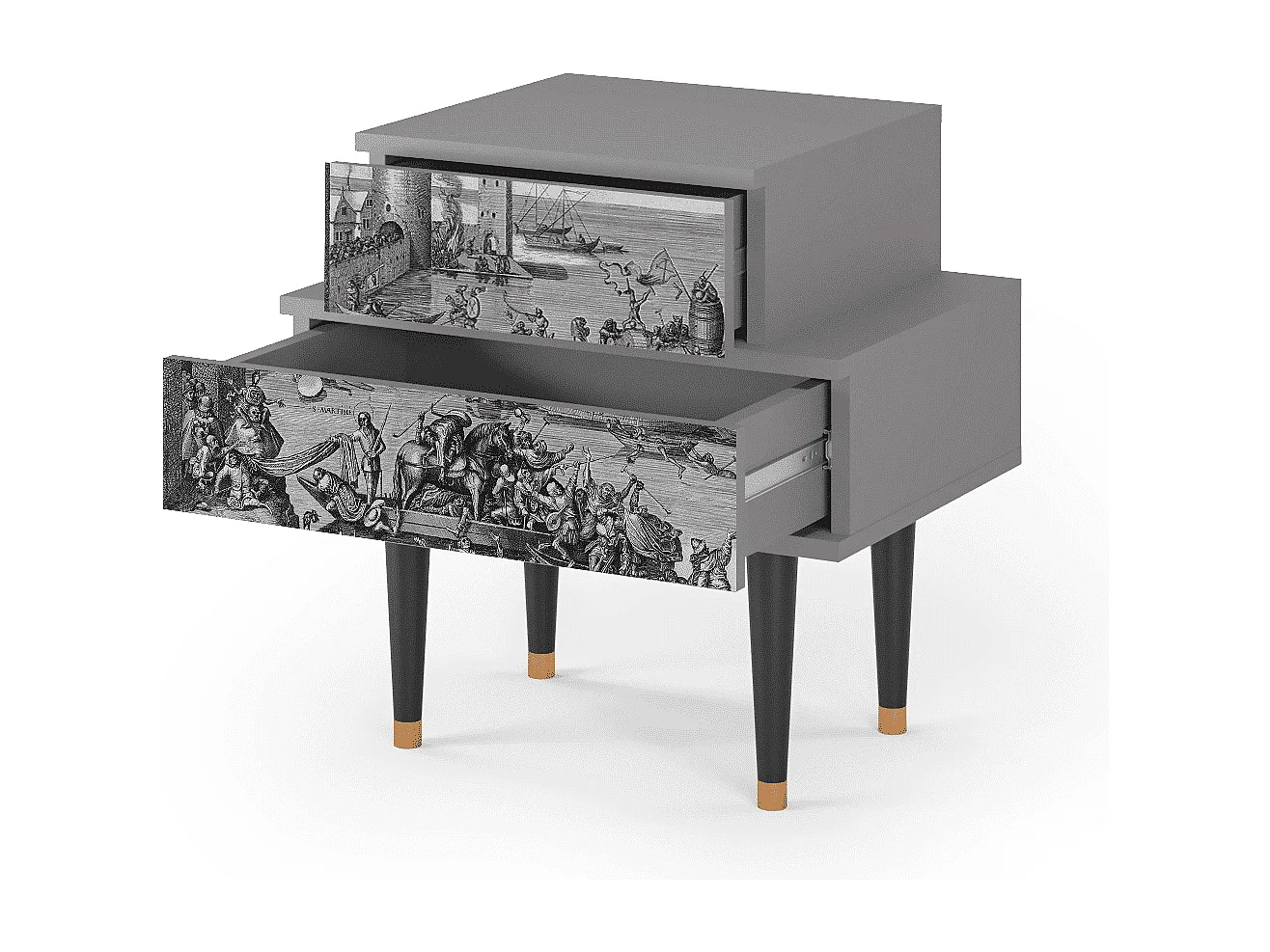 Stolik nocny - 58х58х41 cm - NS1 - Saint Martin, Szary