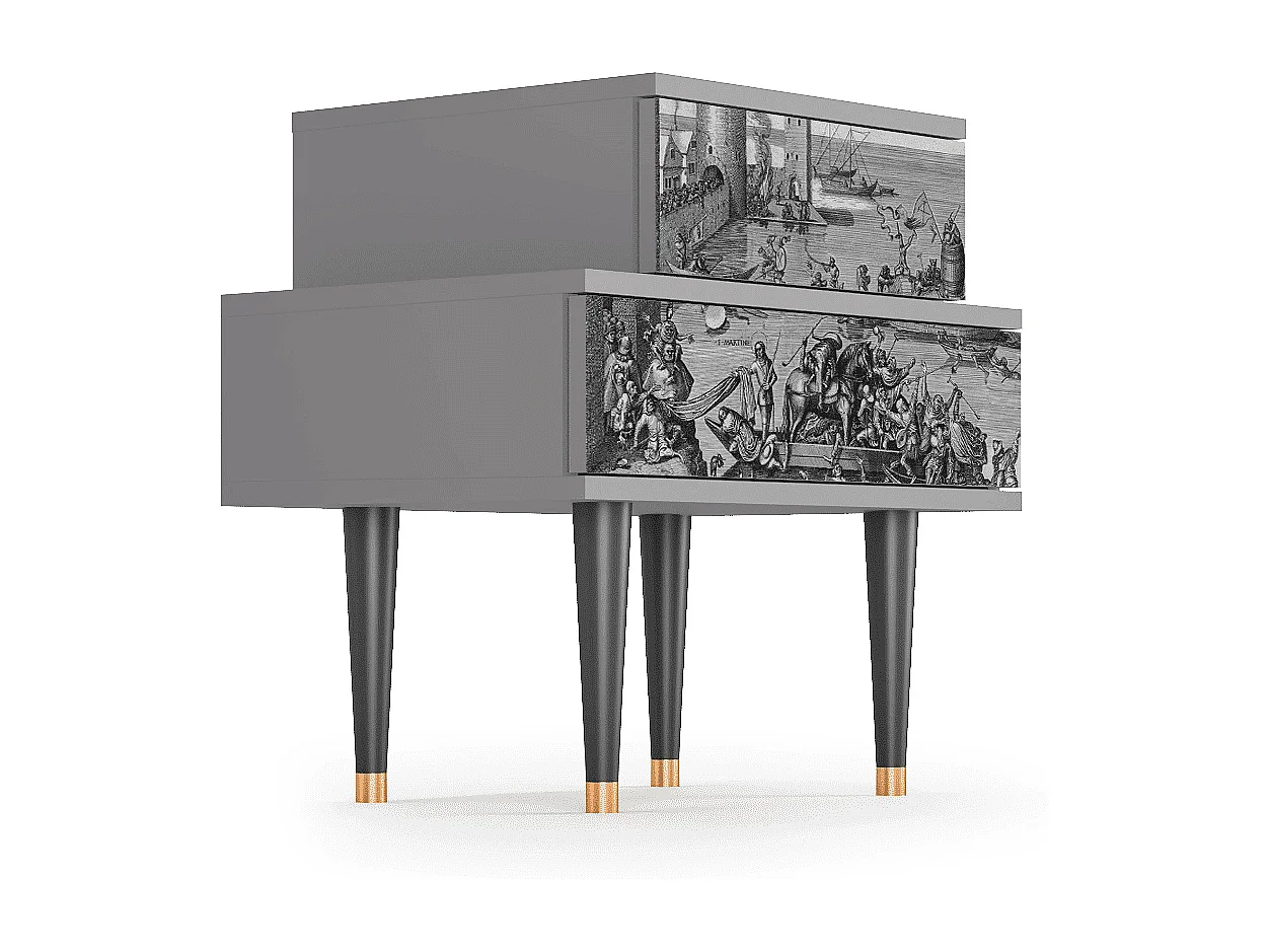 Table de nuit - 58х58х41 cm - NS1 - Saint Martin, Gris