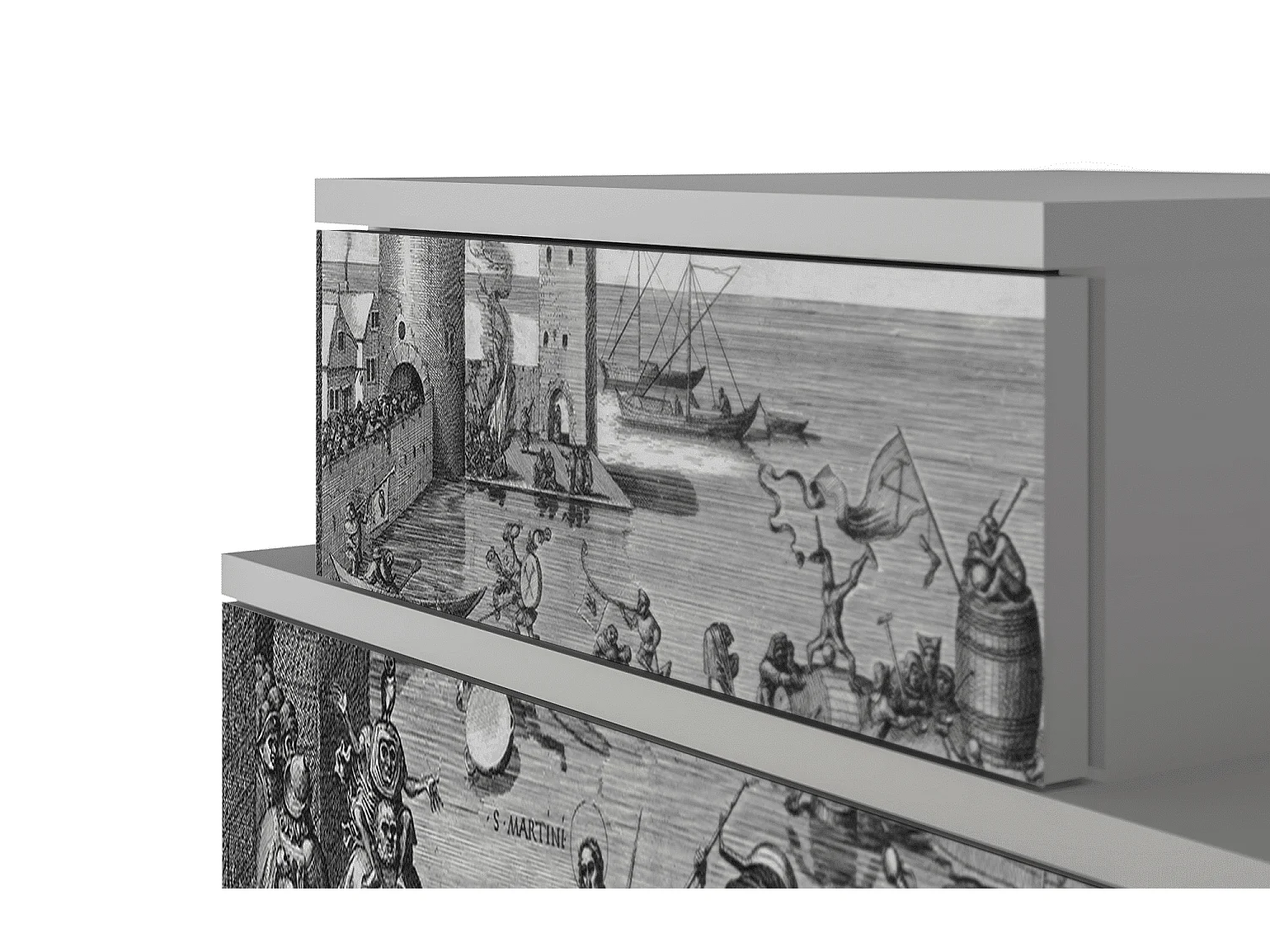 Table de nuit - 58х58х41 cm - NS1 - Saint Martin, Gris