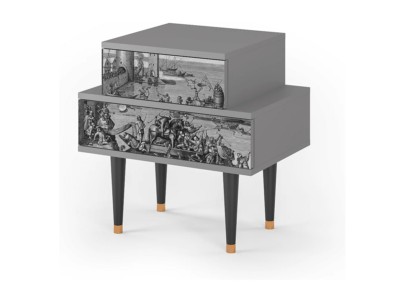 Stolik nocny - 58х58х41 cm - NS1 - Saint Martin, Szary