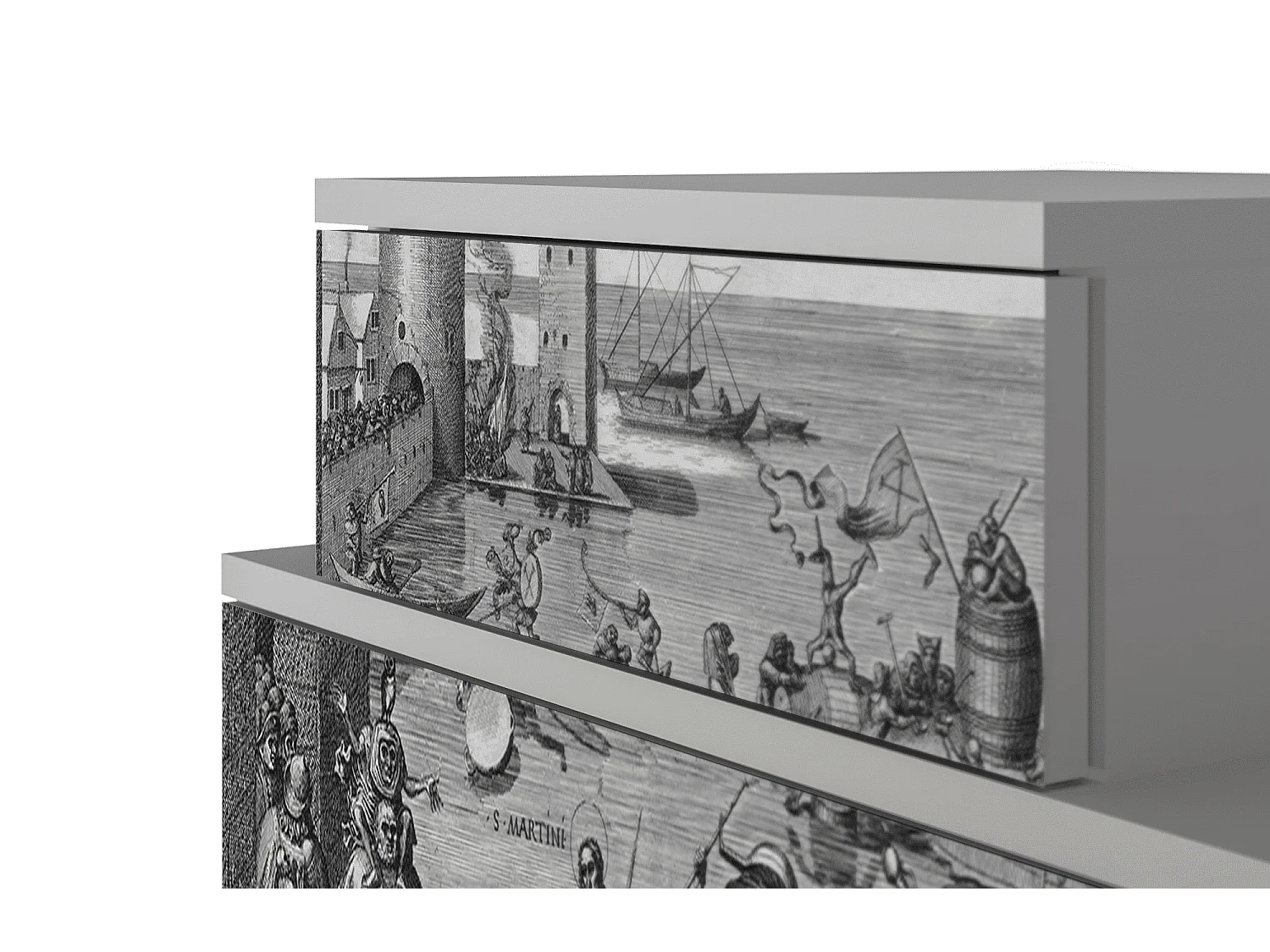 Stolik nocny - 58х58х41 cm - NS1 - Saint Martin, Szary