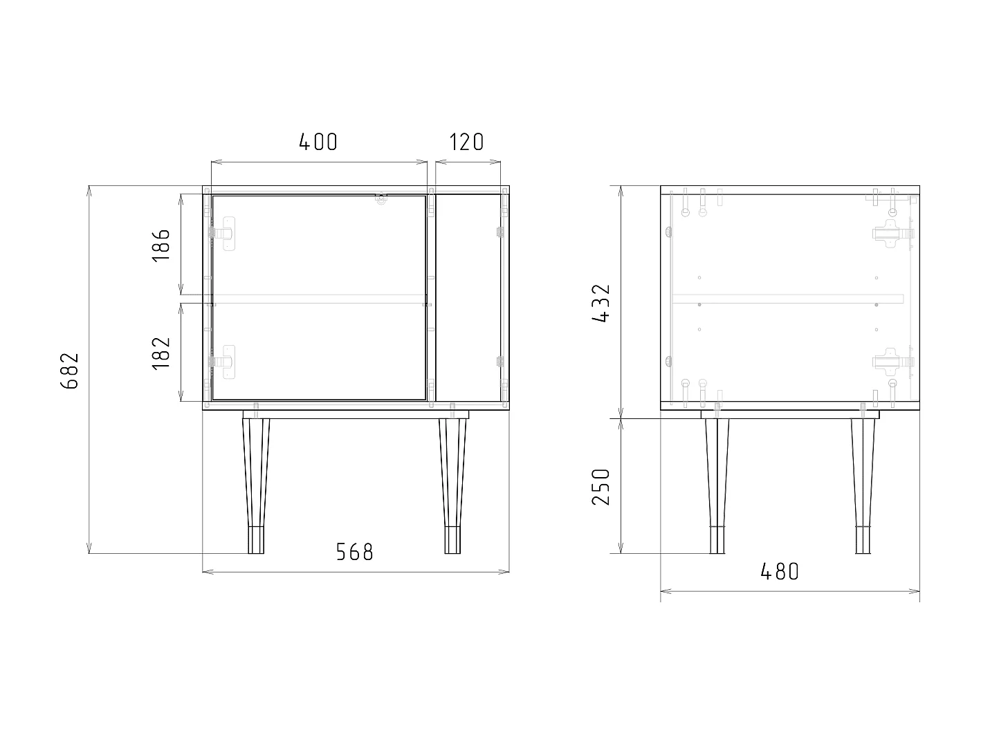 Table de nuit - 57х69х48 cm - S2 - The Kiss by Klimt , Noyer