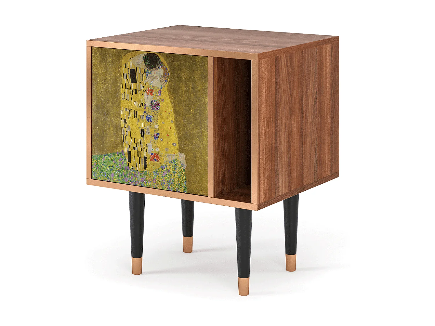 Table de nuit - 57х69х48 cm - S2 - The Kiss by Klimt , Noyer