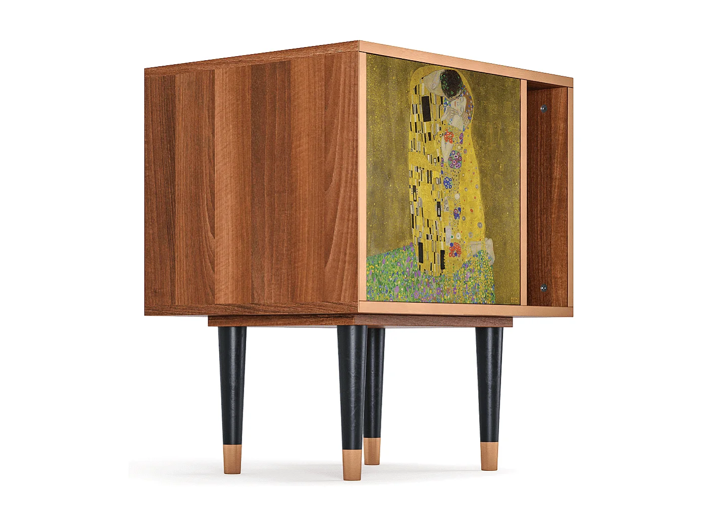 Criado-mudo - 57х69х48 cm - S2 - The Kiss by Klimt , Nogueira