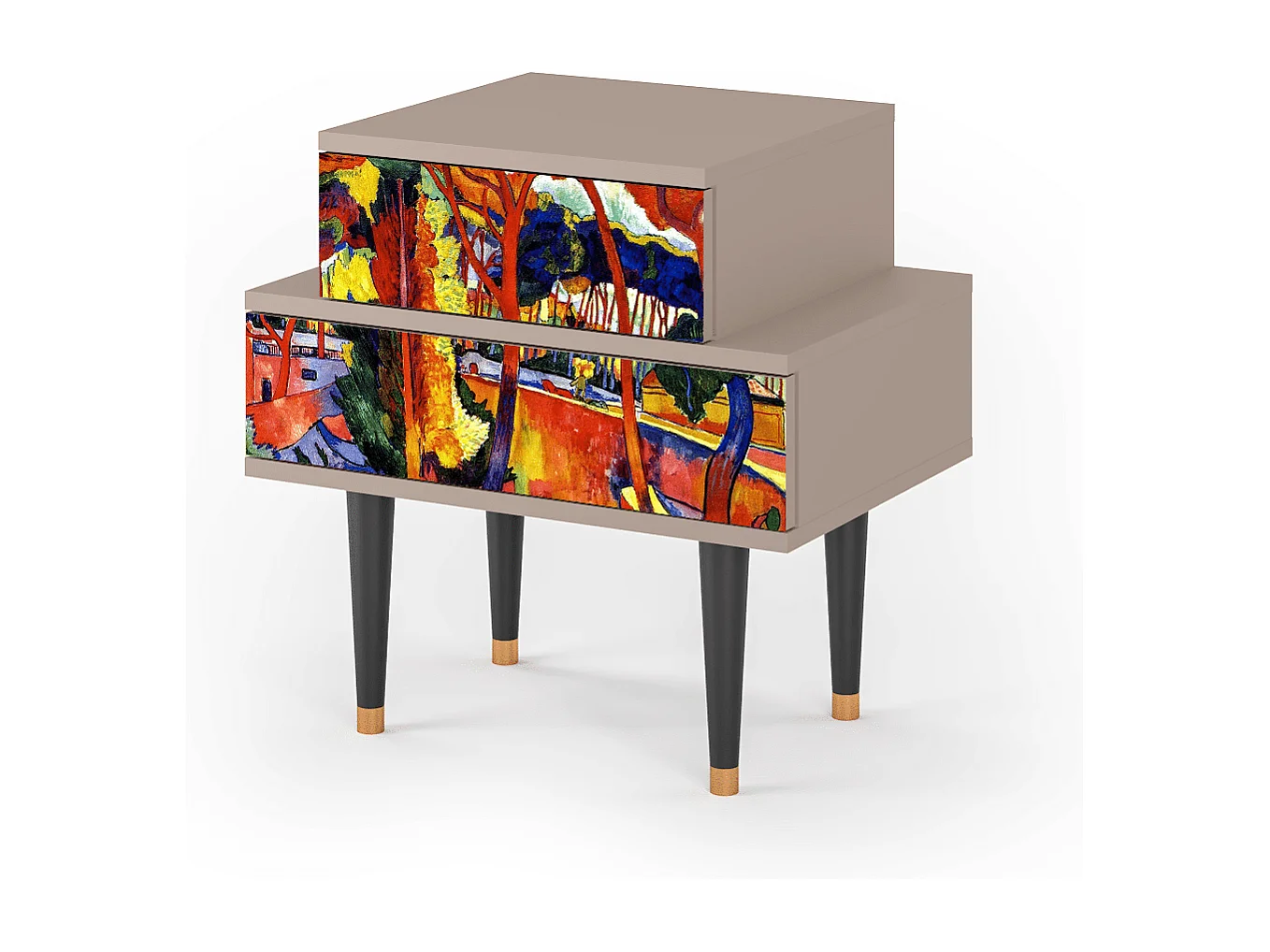 Stolik nocny - 58х58х41 cm - NS1 - The Turning Road, Latte