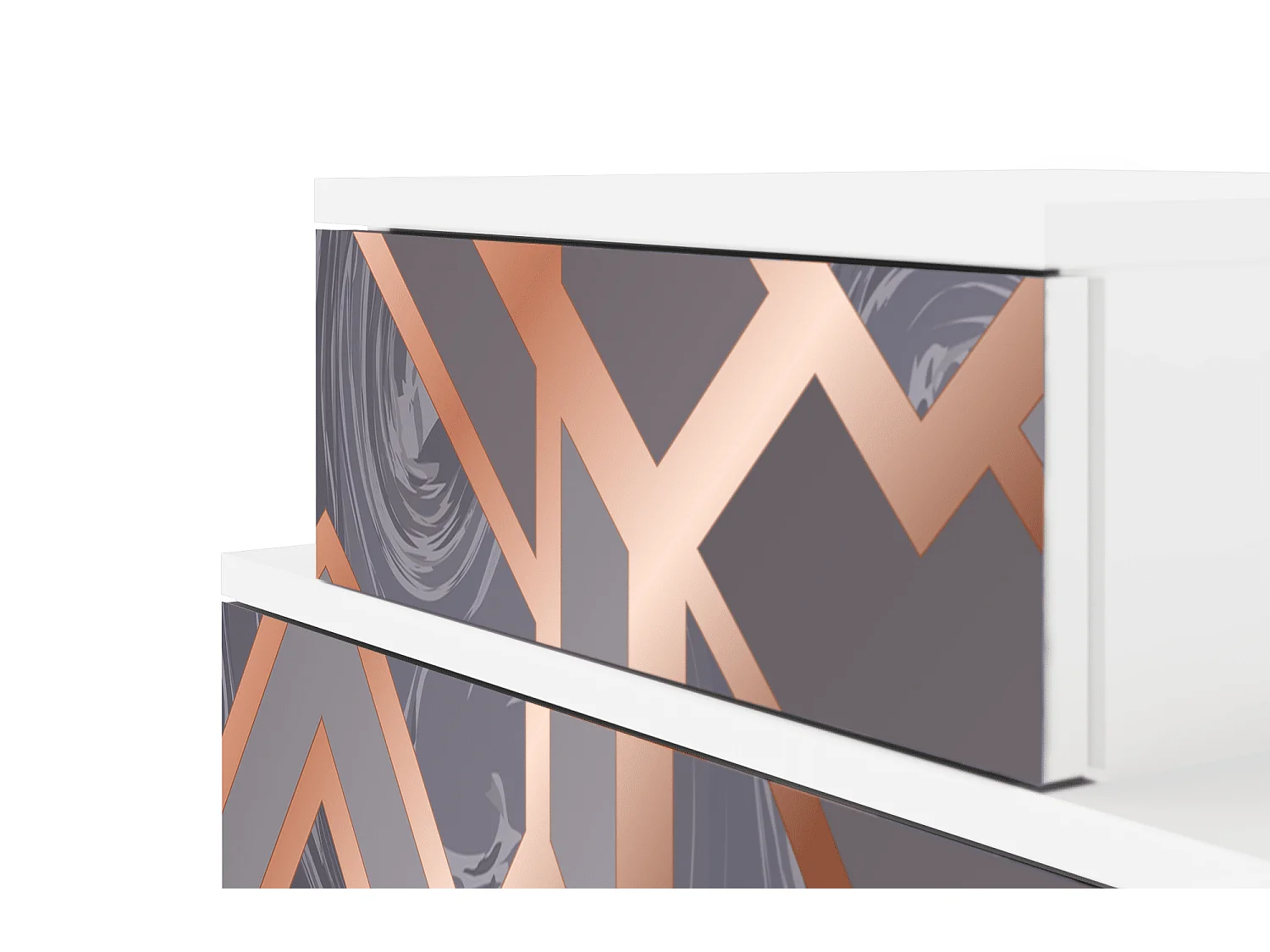 Comodino - 58х58х41 cm - NS1 - Taupe Anatomy, Bianco