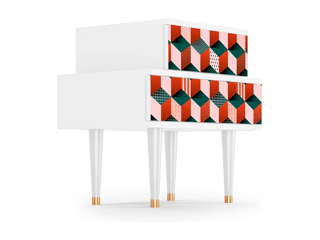 Criado-mudo - 58х58х41 cm - NS1 - Taupe Anatomy, Branco