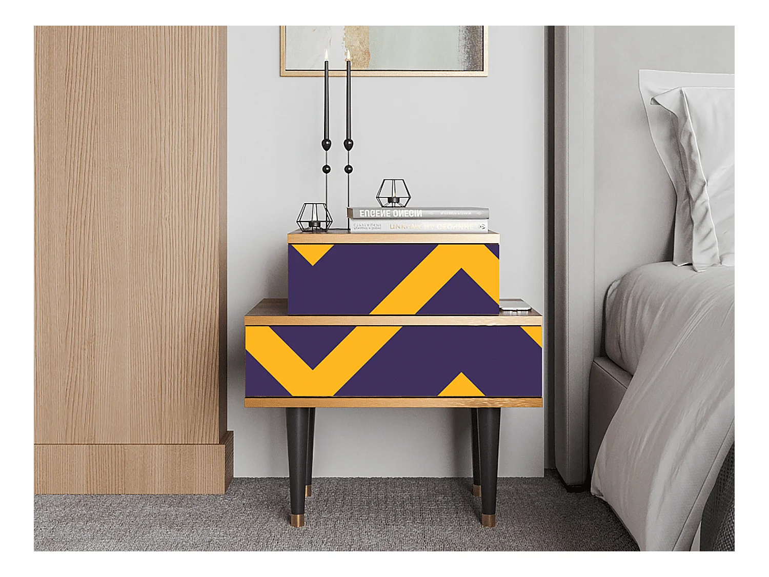 Table de nuit - 58х58х41 cm - NS1 - The Brightest Way, Noyer