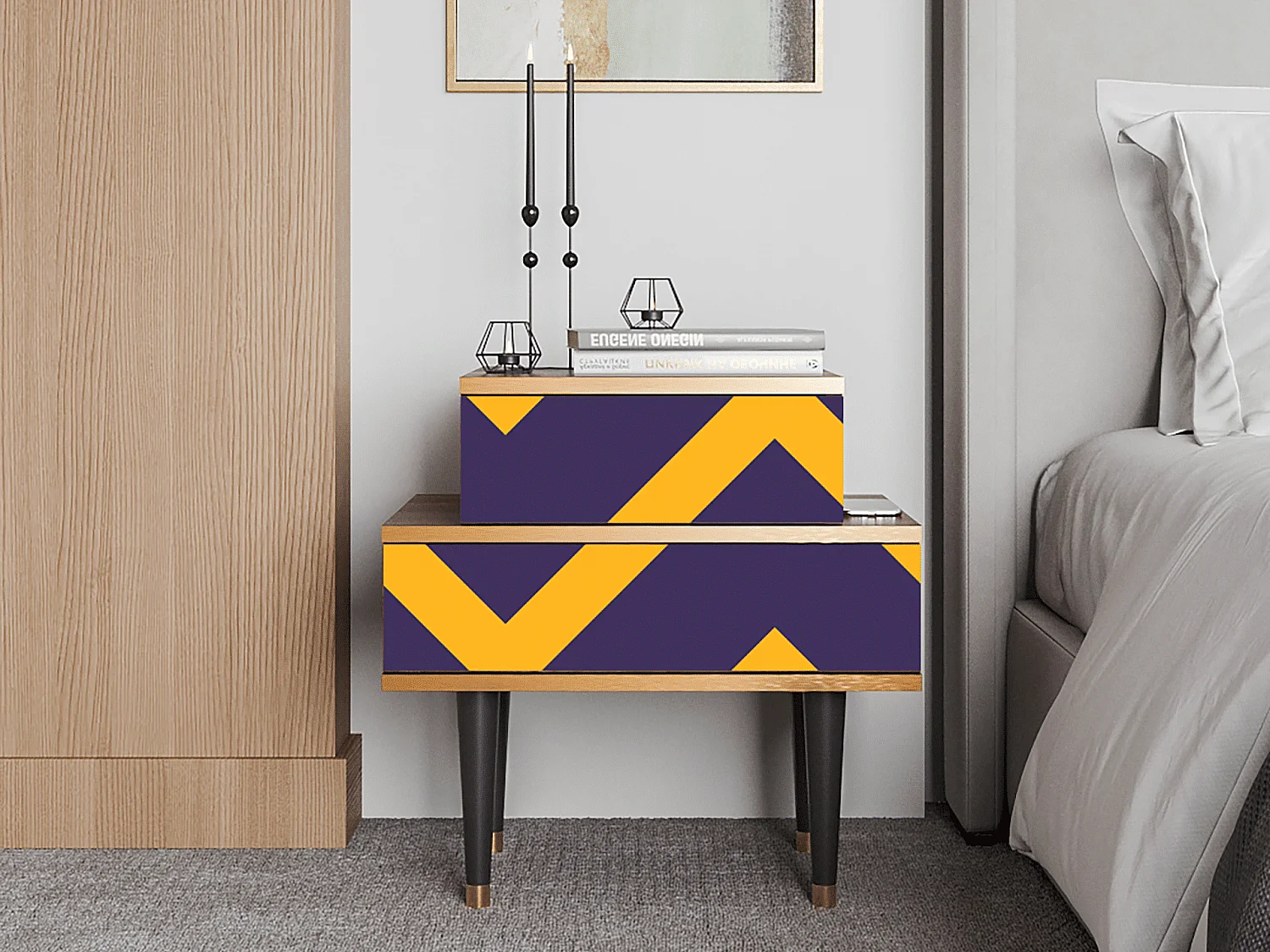 Table de nuit - 58х58х41 cm - NS1 - The Brightest Way, Noyer