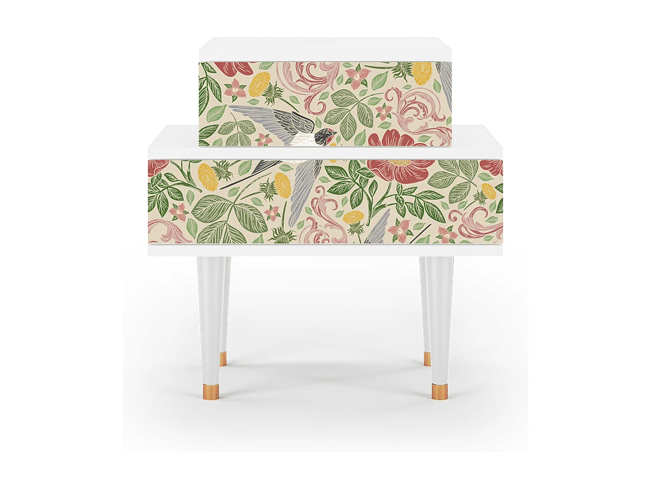 Table de nuit - 58х58х41 cm - NS1 - Spring Swallow, Blanc