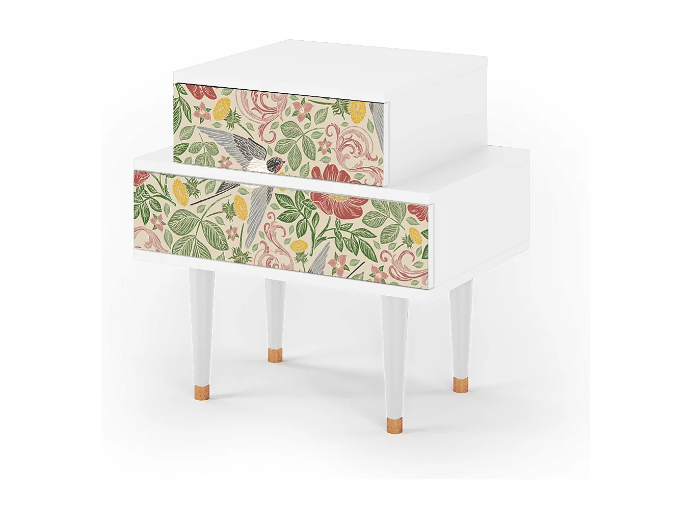 Table de nuit - 58х58х41 cm - NS1 - Spring Swallow, Blanc