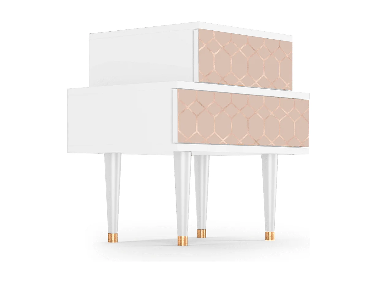 Table de nuit - 58х58х41 cm - NS1 - Spring Swallow, Blanc