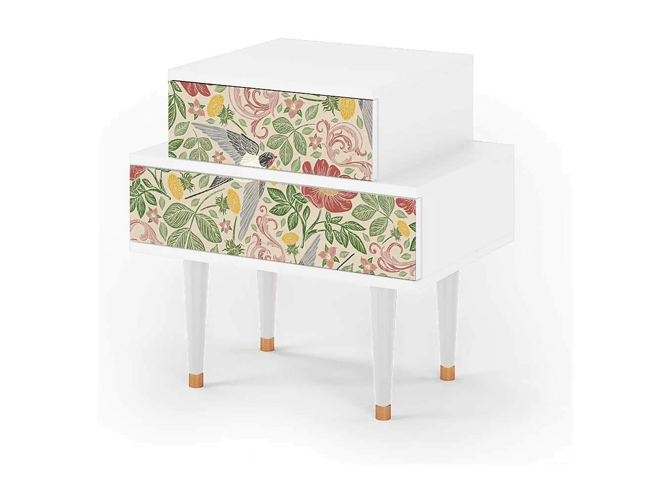 Criado-mudo - 58х58х41 cm - NS1 - Spring Swallow, Branco