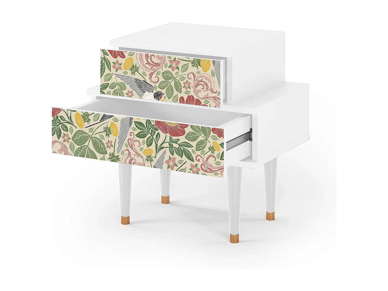 Criado-mudo - 58х58х41 cm - NS1 - Spring Swallow, Branco