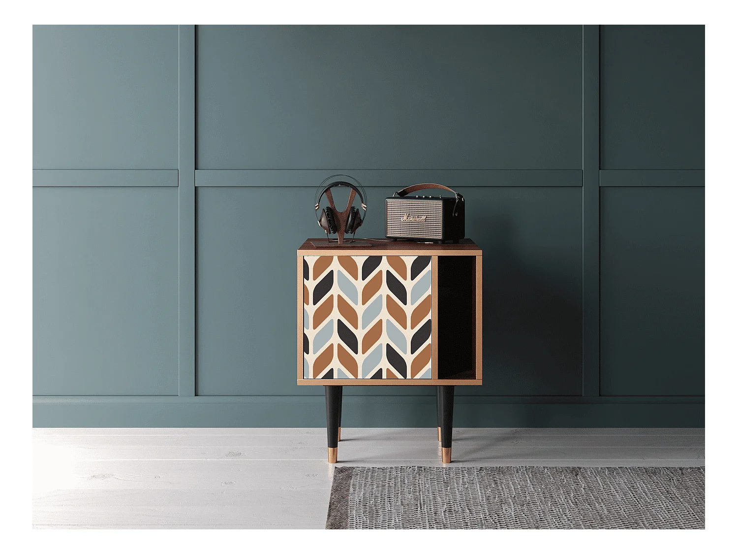 Table de nuit - 57х69х48 cm - S2 - Beige Laure, Noyer