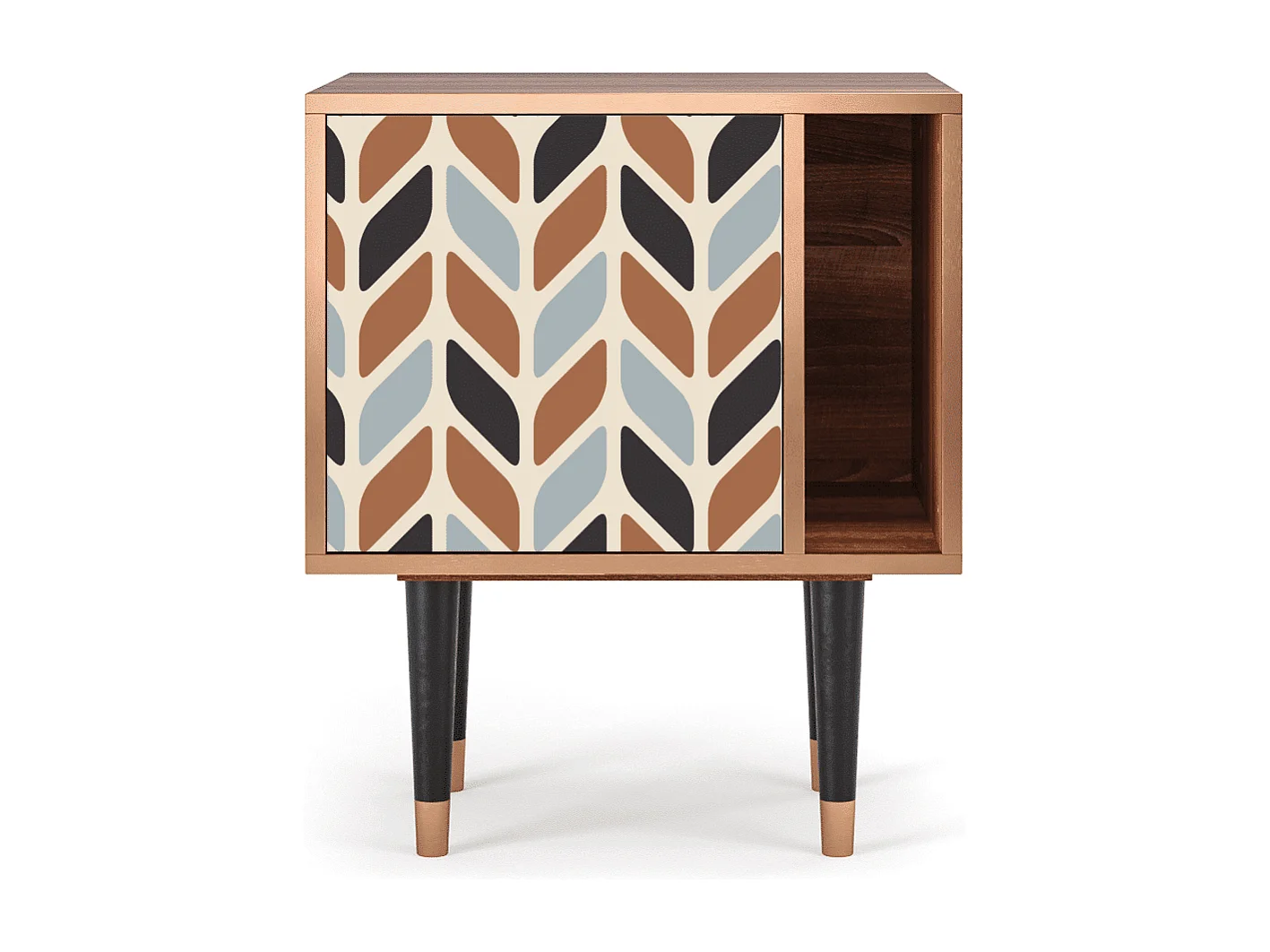 Mesita de noche - 57х69х48 cm - S2 - Beige Laure, Nogal