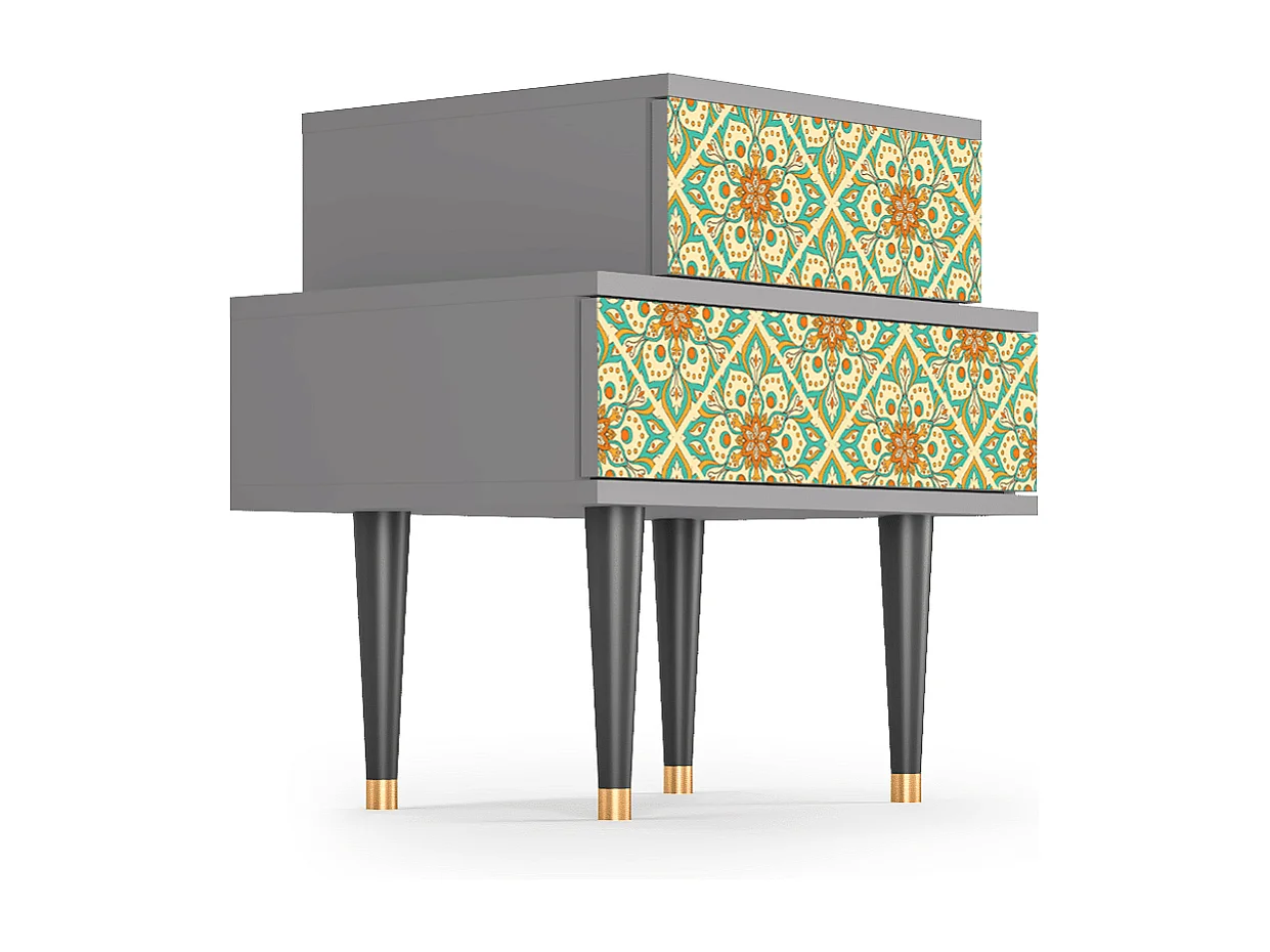 Nachtkastje - 58х58х41 cm - NS1 - Hindu Daisy, Grijs