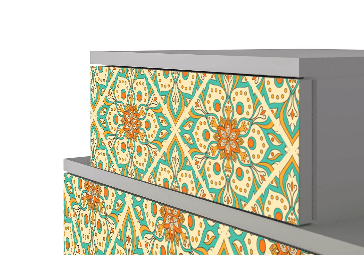 Table de nuit - 58х58х41 cm - NS1 - Hindu Daisy, Gris