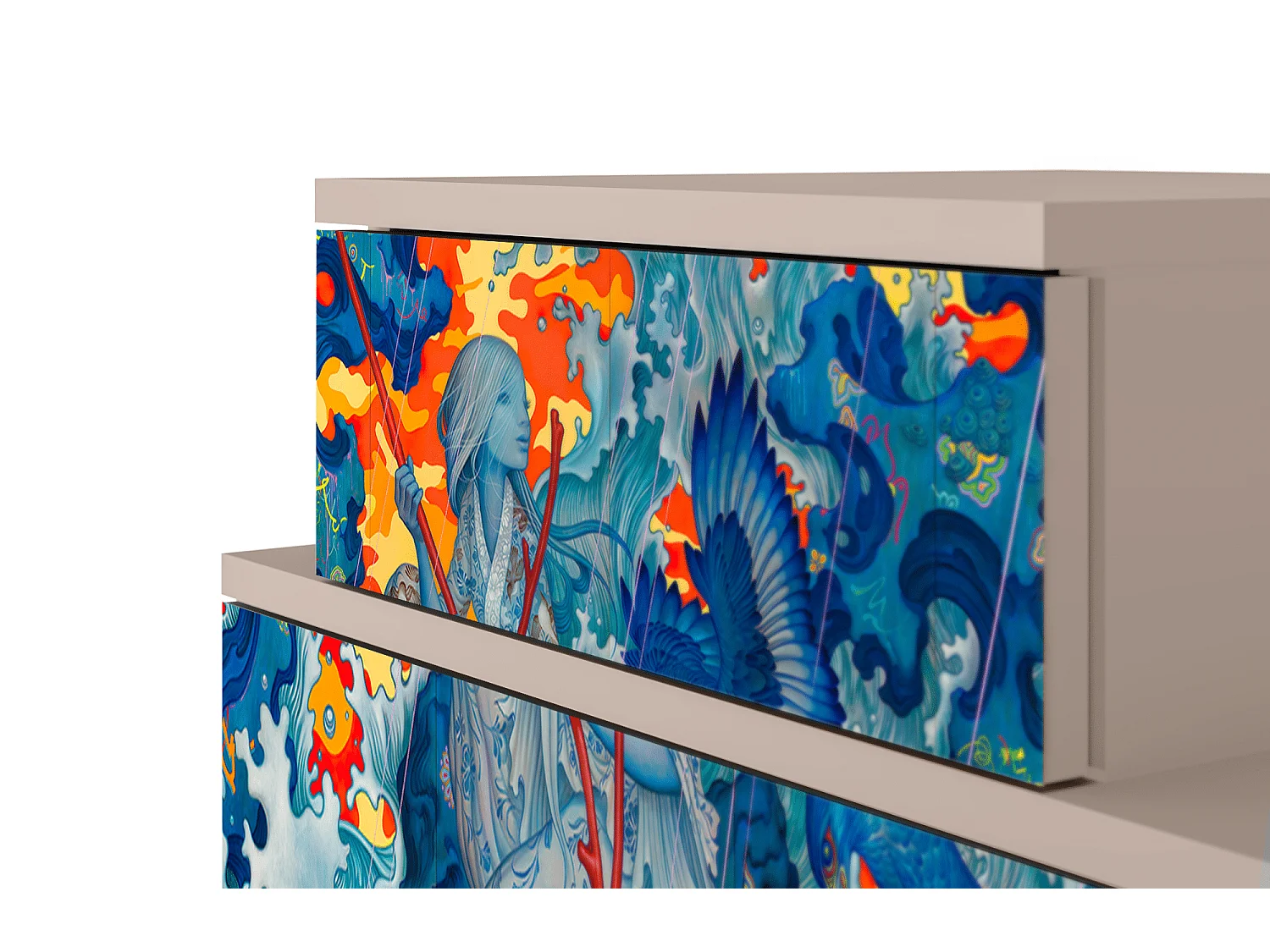 Table de nuit - 58х58х41 cm - NS1 - The Girl - James Jean, Latte