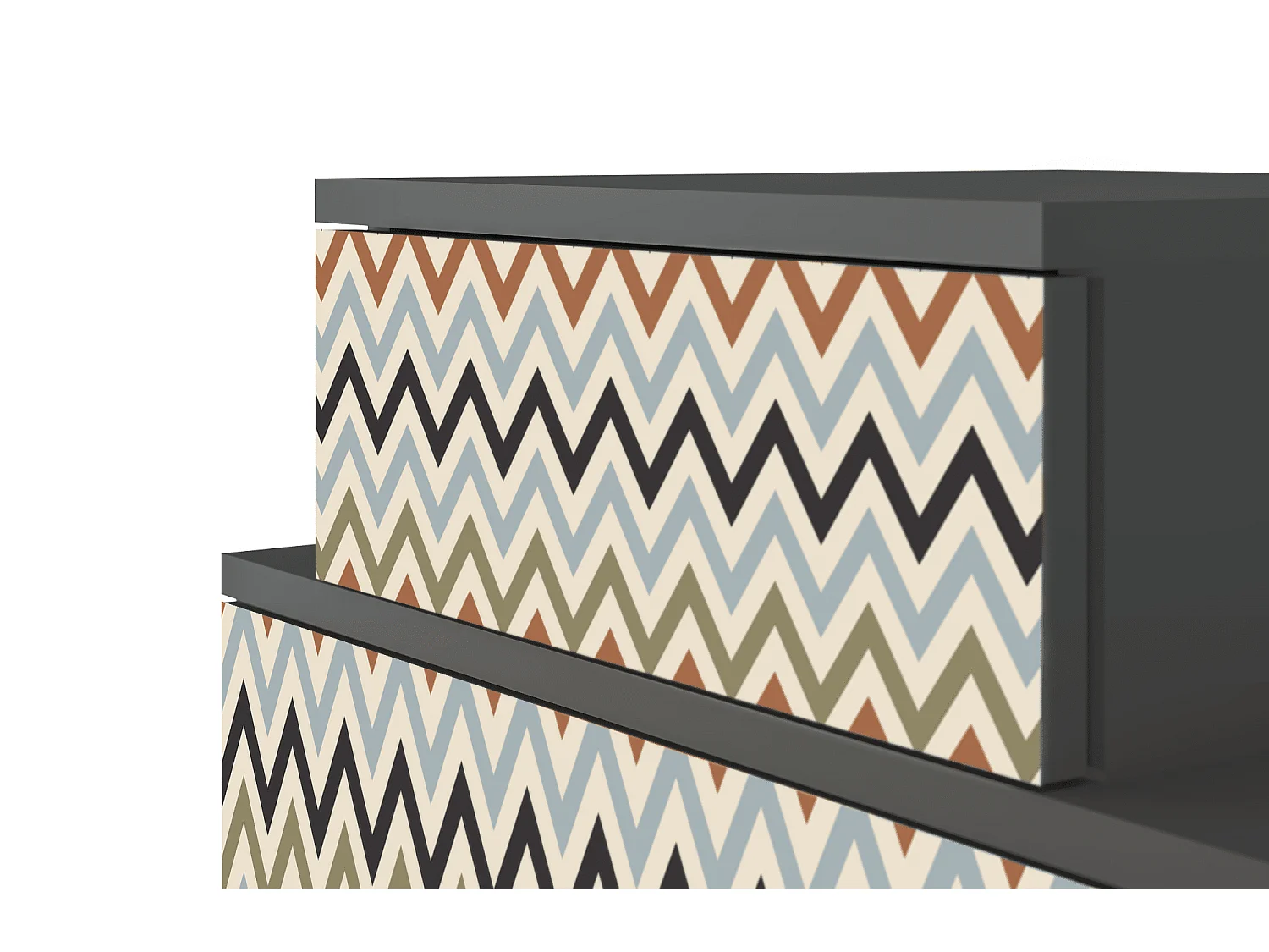 Stolik nocny - 58х58х41 cm - NS1 - Bright Ripple, Antracyt