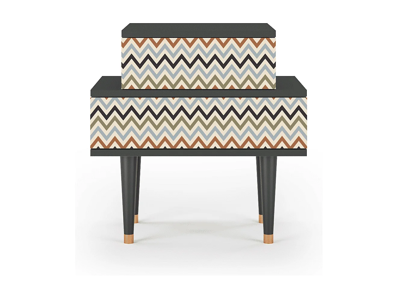 Nachtkastje - 58х58х41 cm - NS1 - Bright Ripple, Antraciet