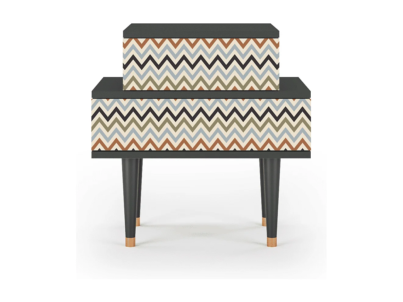 Table de nuit - 58х58х41 cm - NS1 - Bright Ripple, Anthracite