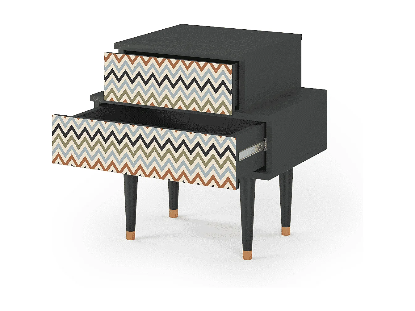 Table de nuit - 58х58х41 cm - NS1 - Bright Ripple, Anthracite