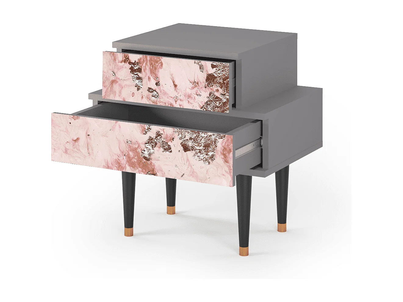 Stolik nocny - 58х58х41 cm - NS1 - Cotton Candy, Szary