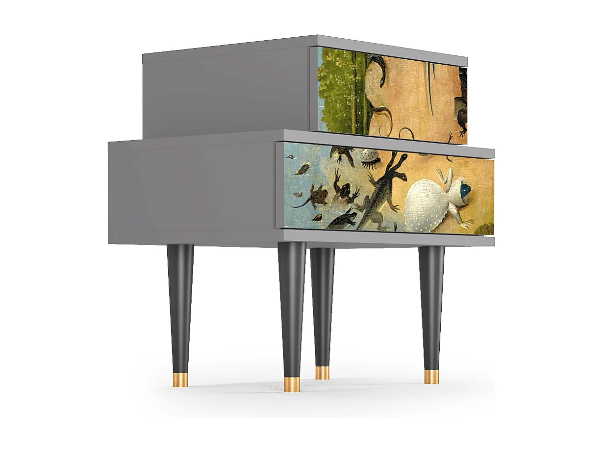 Stolik nocny - 58х58х41 cm - NS1 - The Garden by Bosch, Szary