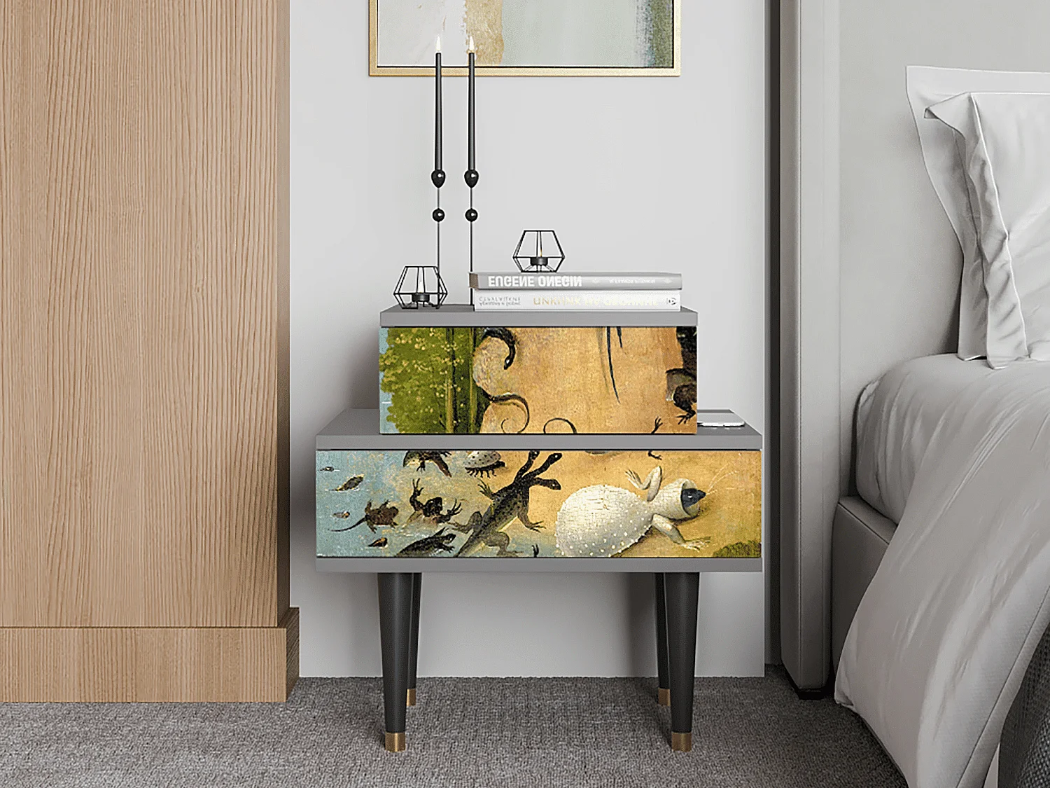 Table de nuit - 58х58х41 cm - NS1 - The Garden by Bosch, Gris