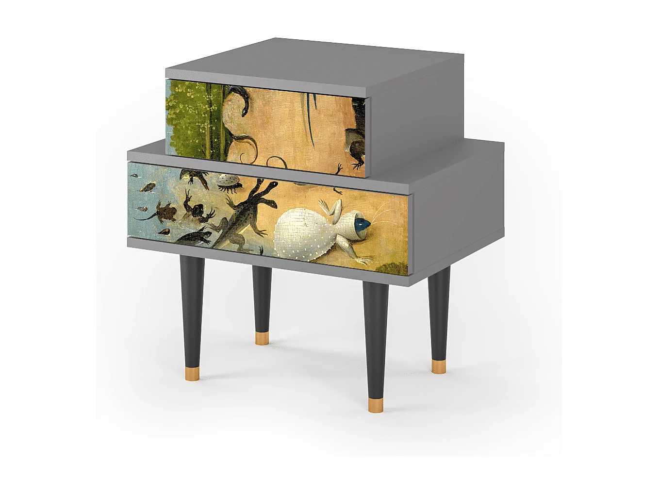 Stolik nocny - 58х58х41 cm - NS1 - The Garden by Bosch, Szary