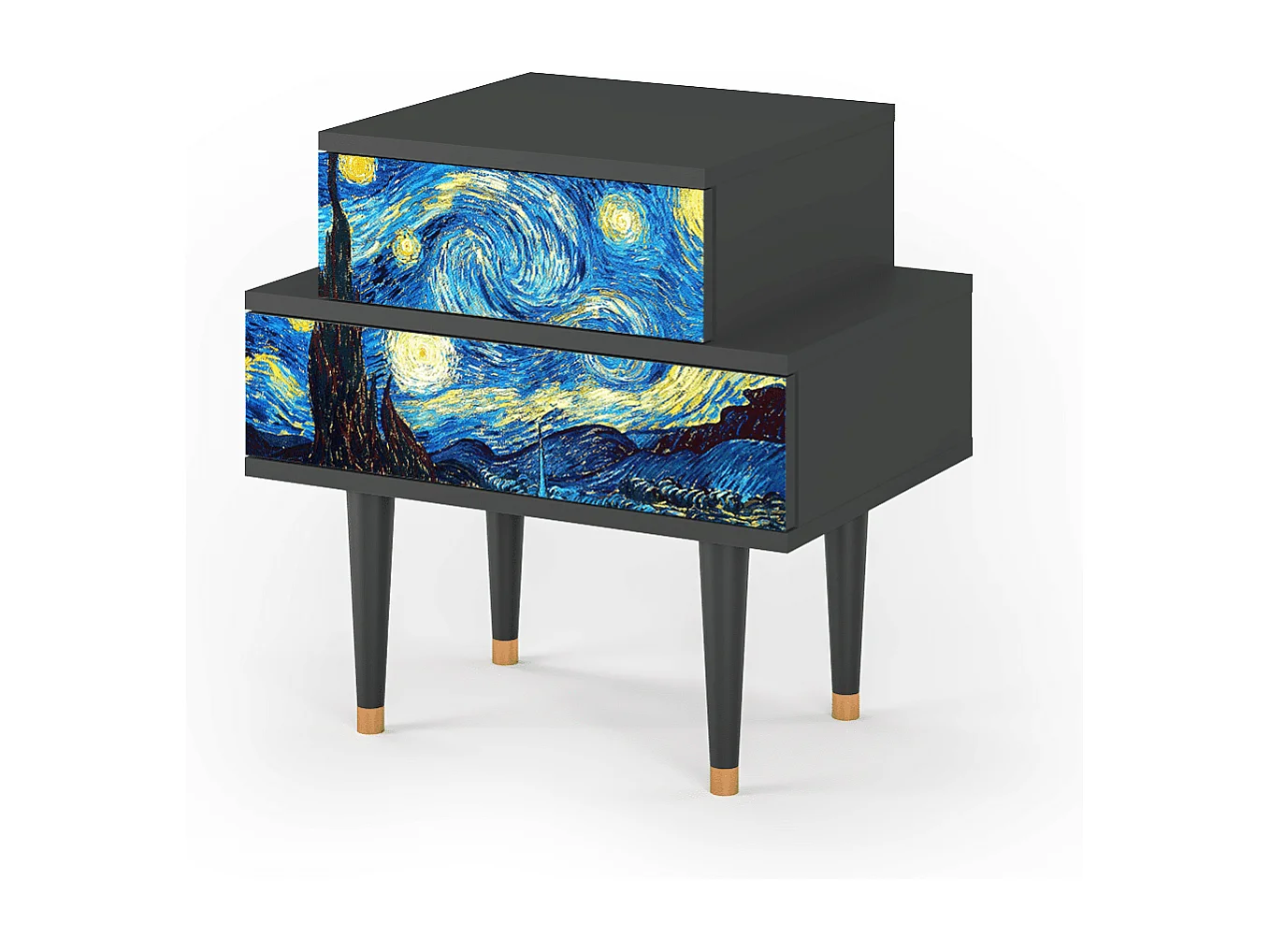 Table de nuit - 58х58х41 cm - NS1 - The Starry Night  , Anthracite