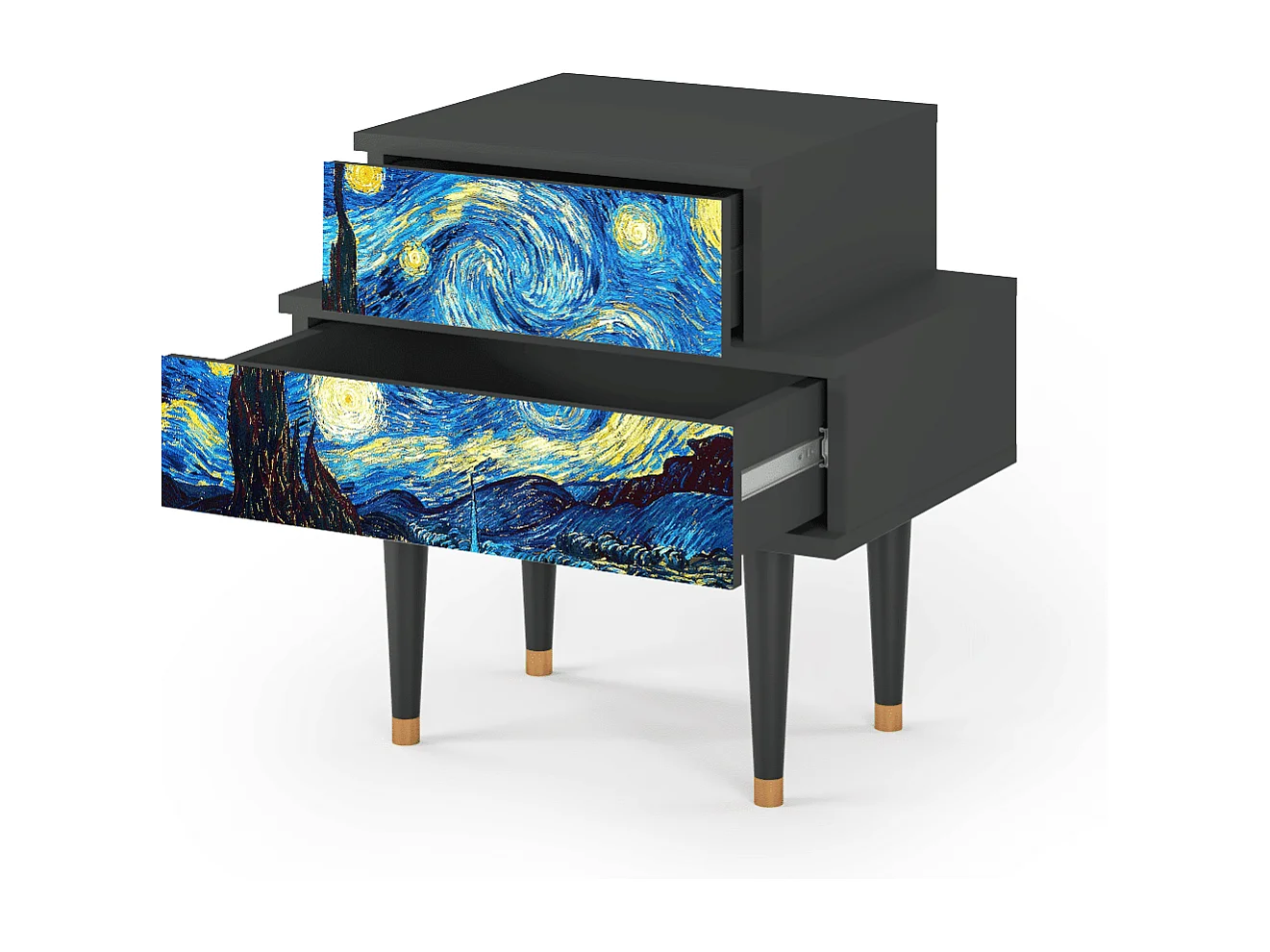 Table de nuit - 58х58х41 cm - NS1 - The Starry Night  , Anthracite