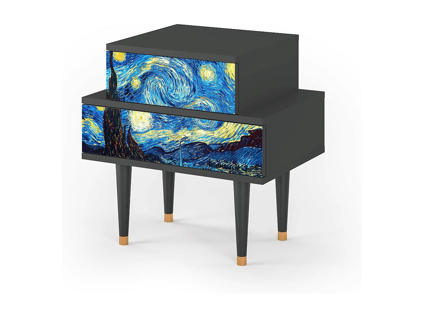 Table de nuit - 58х58х41 cm - NS1 - The Starry Night  , Anthracite