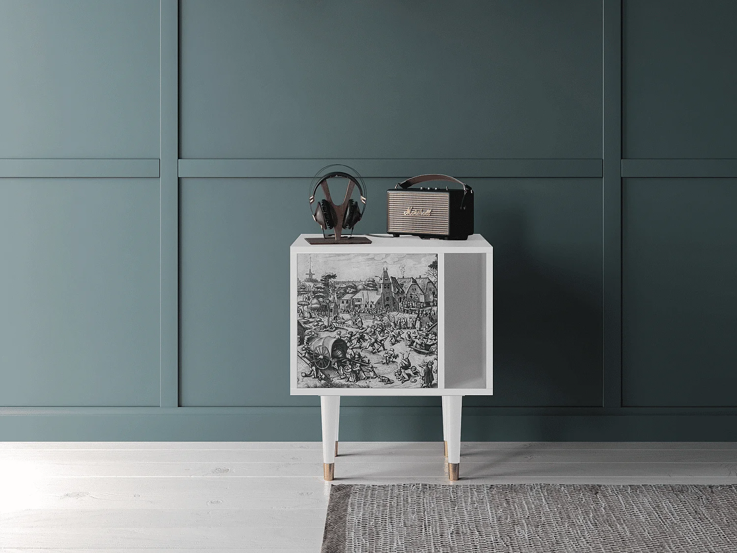 Mesita de noche - 57х69х48 cm - S2 - The Festival of Saint, Blanco