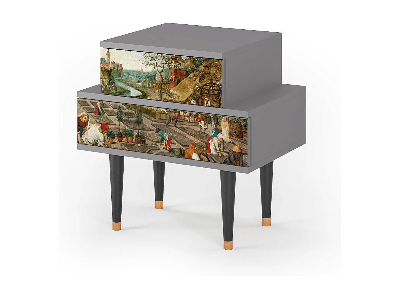 Comodino - 58х58х41 cm - NS1 - The Younger - Spring, Grigio