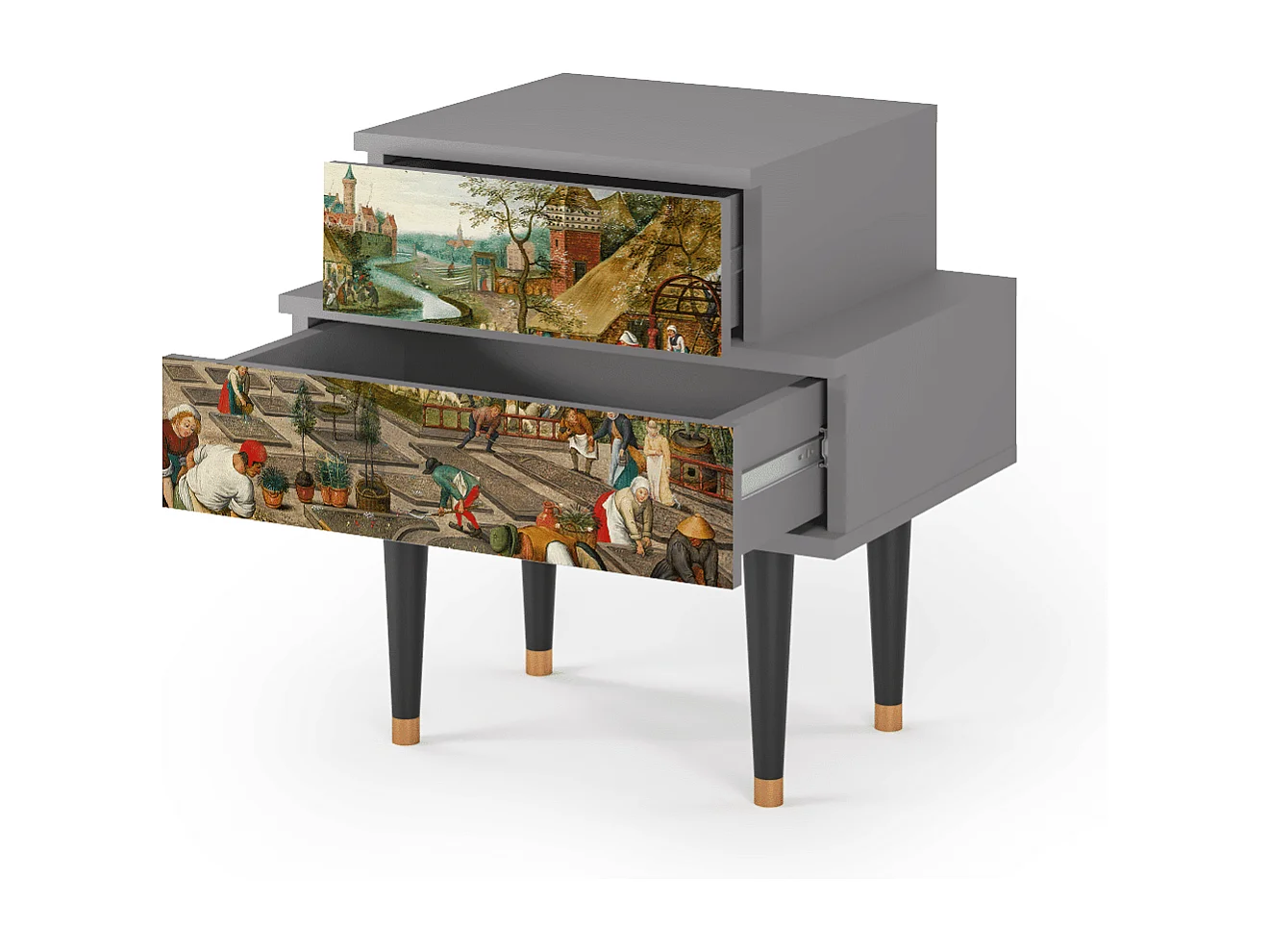 Comodino - 58х58х41 cm - NS1 - The Younger - Spring, Grigio