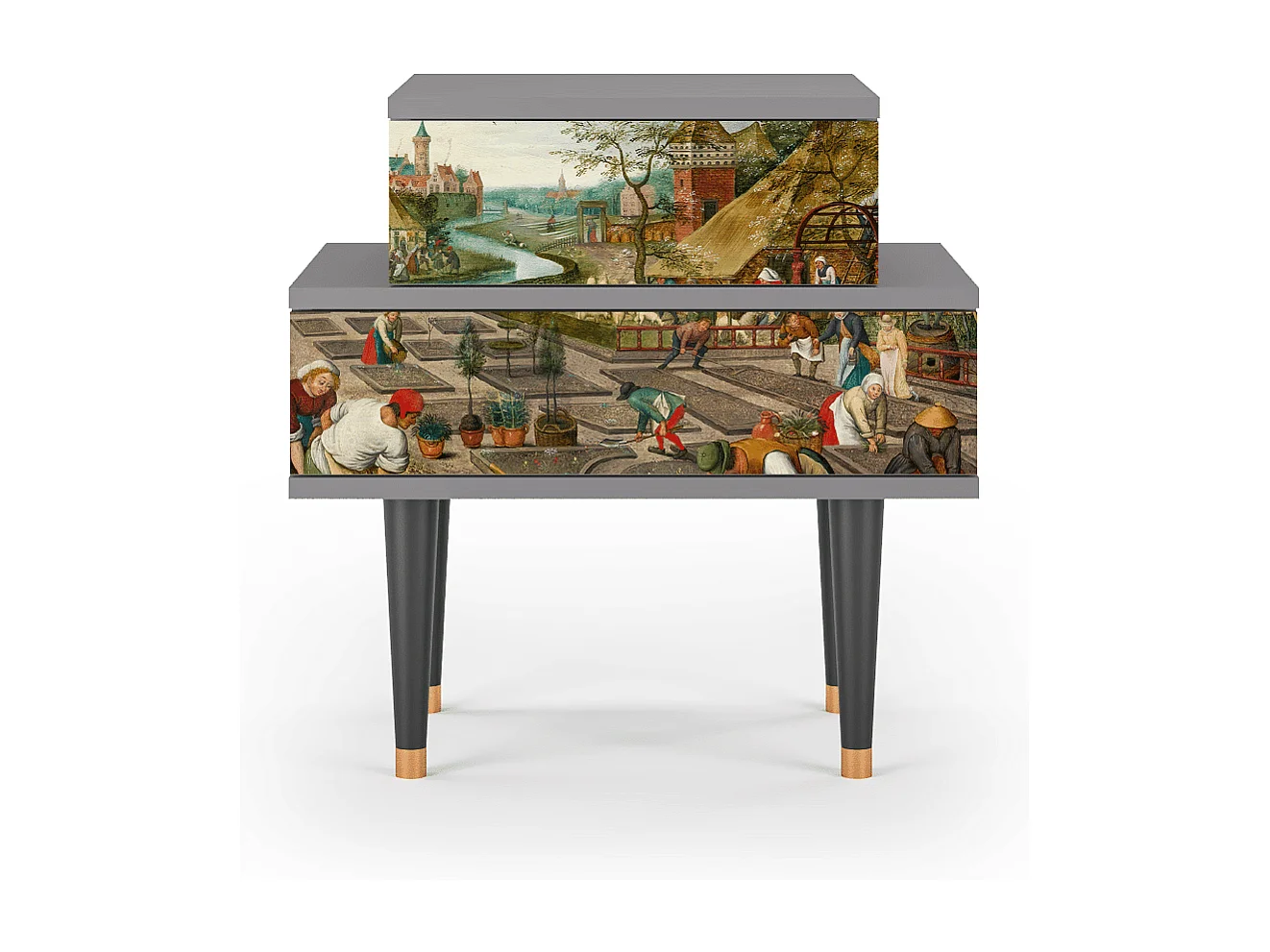 Comodino - 58х58х41 cm - NS1 - The Younger - Spring, Grigio