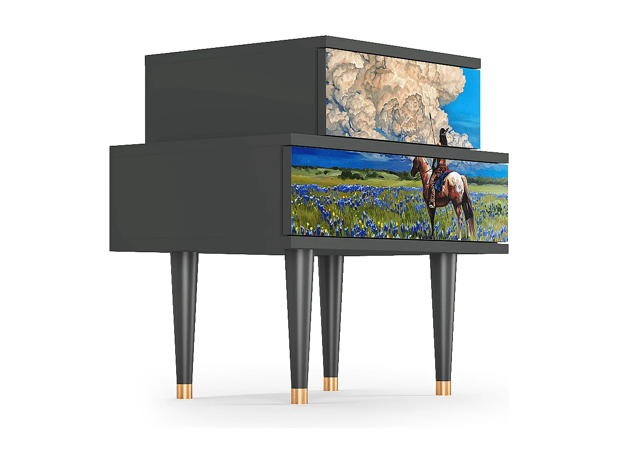 Stolik nocny - 58х58х41 cm - NS1 - Thunderheads by Dean, Antracyt