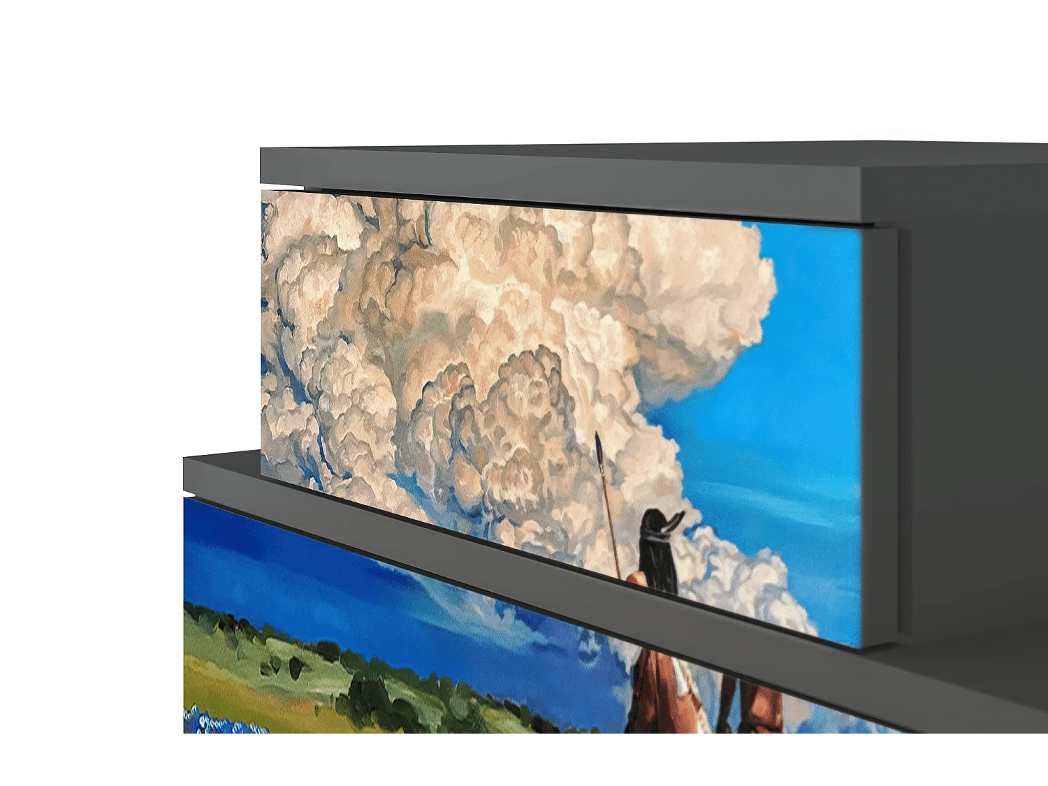 Stolik nocny - 58х58х41 cm - NS1 - Thunderheads by Dean, Antracyt