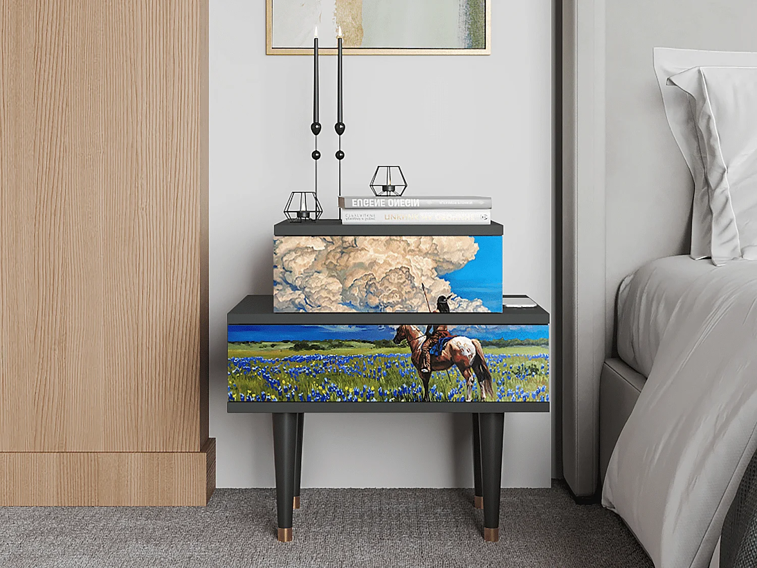 Table de nuit - 58х58х41 cm - NS1 - Thunderheads by Dean, Anthracite