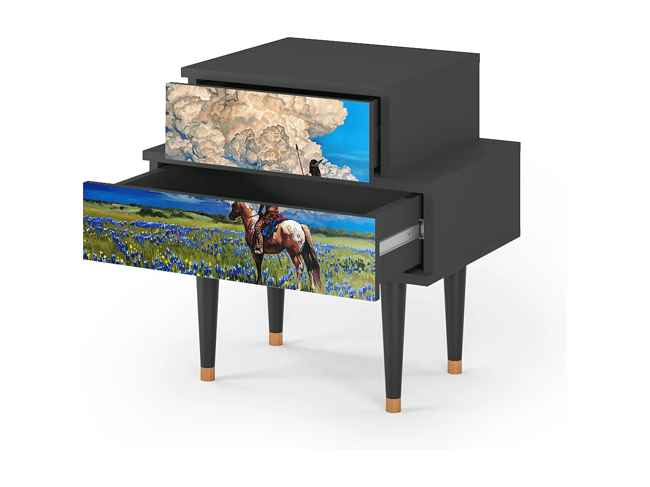 Table de nuit - 58х58х41 cm - NS1 - Thunderheads by Dean, Anthracite